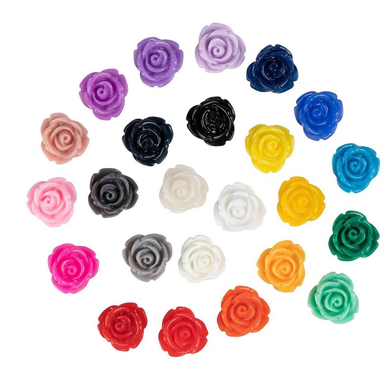 Flat Back Rose Beads with No Holes for Jewelry Making (0.59 in, 240 Pieces)