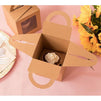 Kraft Cupcake Boxes with Clear Window and Inserts (3.7 x 4.2 x 3.7 In, 50 Pack)