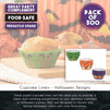 Halloween Cupcake Liners - 300-Piece Halloween Cupcake Wrappers Baking Supplies, Party Favors for Cake and Muffin Decorations, 3 Assorted Designs Including Pumpkin, Ghost and Spider, Witch