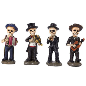 Juvale Decorative Skull Mariachi Band for Day of The Dead (2.2 x 5.5 x 1.3 in, 4 Piece)