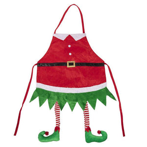 Elf Christmas Apron with Hanging Legs, Holiday Novelty Gift (35 x 23 In)