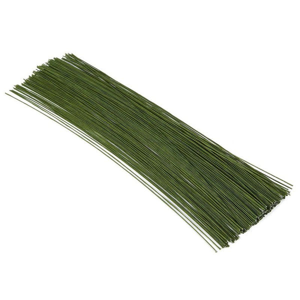 Juvale 200 Pieces Floral Stem Wire 16 Inches 19 Gauge for DIY Crafts, Flower Making Supplies and Florist Flower Arrangements - Dark Green