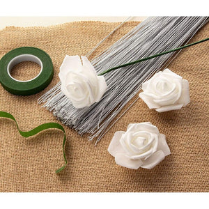 300 Pieces White 22 Gauge Floral Wire Stems for DIY Crafts, Artificial  Flower Arrangements (16 In)