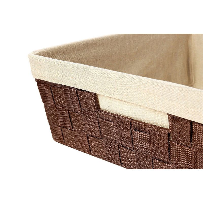 Juvale 5-pcs Brown Small Rectangular Woven Nesting Baskets, Lined Wicker  Set For Organizing Closet, Kitchen, Pantry Shelves, Bathroom (3 Sizes) :  Target