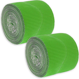 Juvale 2-Rolls Green Bulletin Board Scalloped Border Decoration for Classroom, 2 Inches x 50 Feet