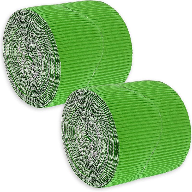 Juvale 2-Rolls Green Bulletin Board Scalloped Border Decoration for Classroom, 2 Inches x 50 Feet