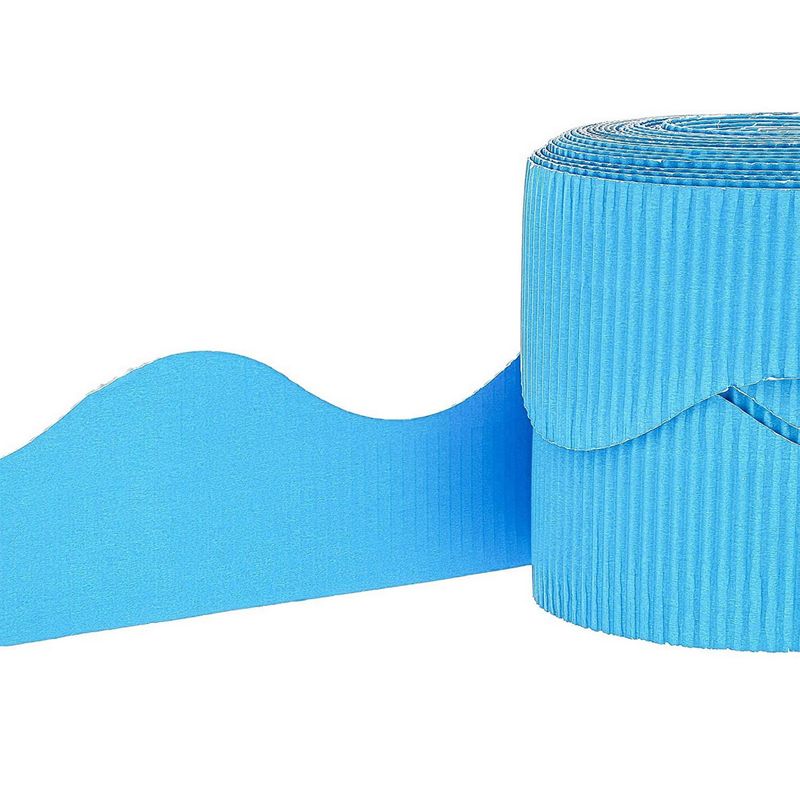 Juvale 2-Rolls Blue Bulletin Board Scalloped Border Decoration for Classroom, 2 Inches x 50 Feet