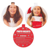 Round Photo Ornament for Christmas Tree Decor (2.75 x 4.7 in, 4 Pack)