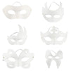 Blank Mardi Gras Paper Masks for Decorating, Masquerade Party (6 Designs, 12 Pack)