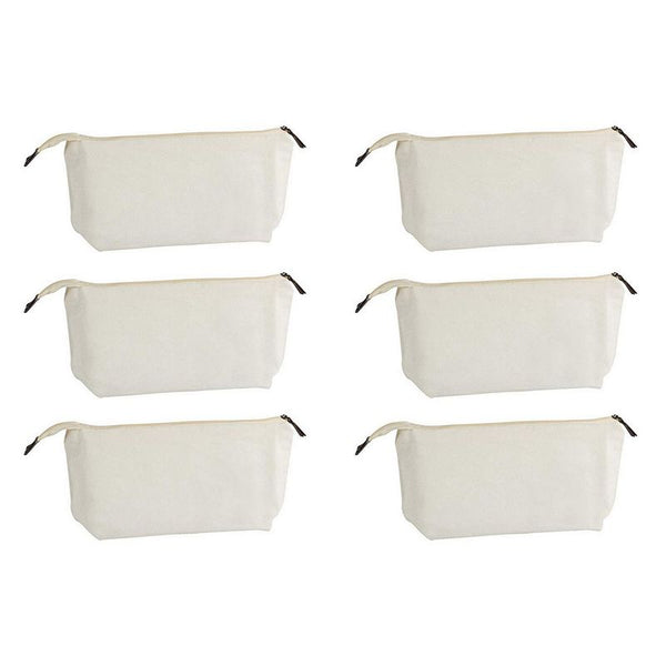 White Travel Makeup Bag for Women (6 Pack)