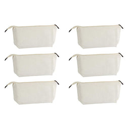 White Travel Makeup Bag for Women (6 Pack)