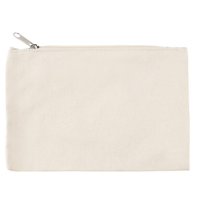 white canvas zipper bag White