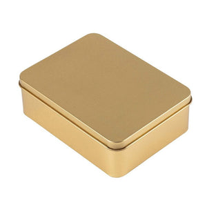 Juvale Rectangular Tin Box with Lid - 6-Pack Empty Tin Can Storage Container for Treats, Gifts, Favors and Crafts, Gold, 4.9 x 3.7 x 1.6 Inches