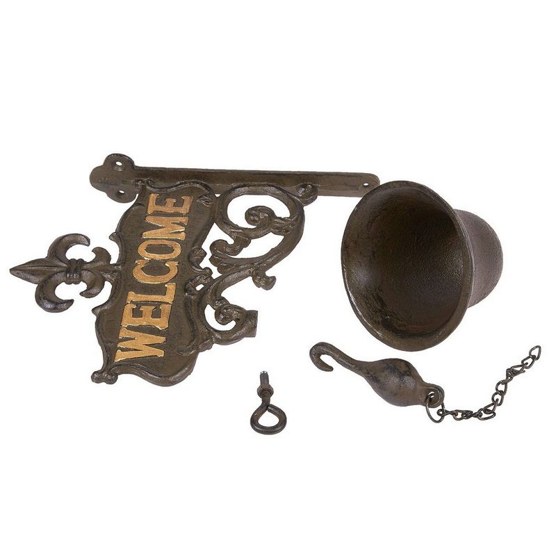 Cast Iron Bell for Front Door, Vintage Antique Style (6.7 x 8.9 x 0.8 Inches)