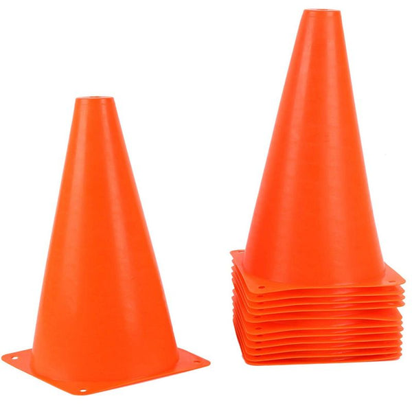 Juvale 9 Inch Orange Plastic Sports Safety Parking Cones (12 Pack)
