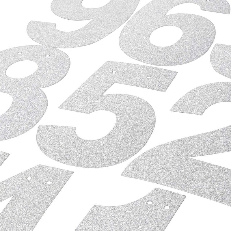 Custom Banner Kit - 125-Piece Customizable Banner Letters, Numbers, and Symbols, Silver Glitter DIY Letter Banner, Make Your Own Banner for Birthdays and Weddings, Party Decoration Supplies