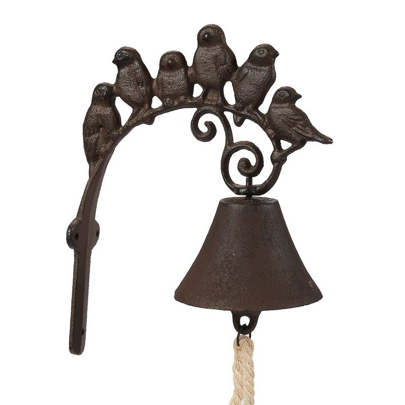 Juvale Rustic Cast Iron Bird Doorbell Chime (8.7 x 7 x 1.5 Inches)