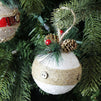 Rustic Christmas Tree Ornaments, Holiday Decorations (2.9 x 5.4 x 2.9 in, 6 Pack)