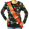 Funny Christmas Sashes - 4-Pack Polyester Sash with Most Ugliest, Sparkle, Tacky, Colorful Awards, Perfect Novelty Gift Prizes, Home or Office Christmas Party Supplies