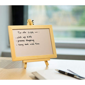 Mini Message Board - 6-Pack Wooden Framed White Chalkboard Sign with Easel Stand for Colored Chalk and Liquid Chalk Markers, 7 x 7 x 4.25 Inches Assembled