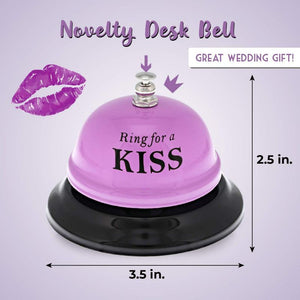 Juvale Novelty Ring for Kiss Desk Bell - Cute and Funny Gifts for Her, Anniversary, Birthday, 2.5 Inches