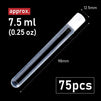 75-Pack Plastic Test Tubes with Lids - 12.5 x 98 mm Clear Plastic Vials, 7.5ml Sample Tubes for Craft, Scientific Experiment