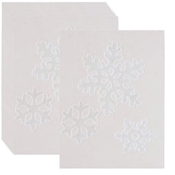 Juvale Snowflake Window Clings - 10-Pack Christmas 3D Glitter Gel Decor, Reusable Peel and Stick Decal Ornament, Winter Themed Holiday Party Supplies, 3 Designs, Small Medium Large Sizes