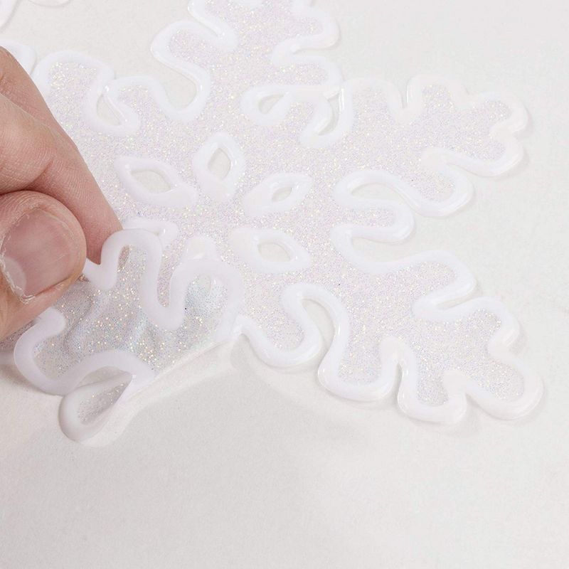 Whaline 40Pcs Winter Thick Gel Clings Snowman Penguin Snowflake Window Gel  Decals Reusable Cute Hello Winter Window Clings for Home Classroom Nursery