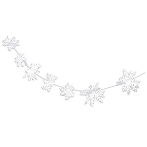 Juvale Christmas Snowflake Garland - 6-Pack 3D White Paper Snowflake Banner Decoration, Festive Holiday Hanging for Home, Office, Party Supplies, 8 Feet