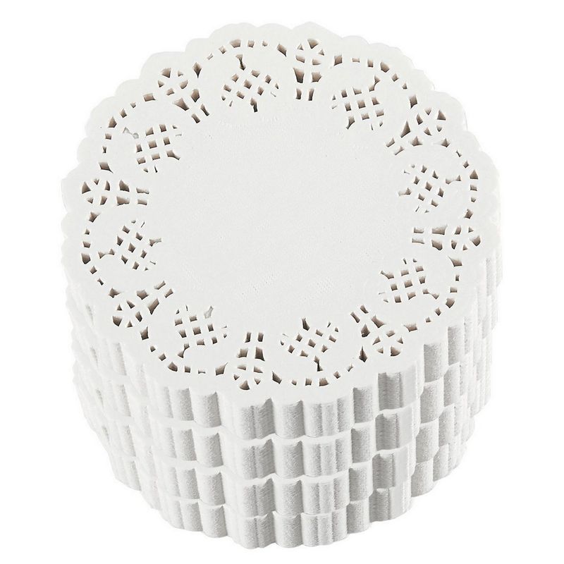 Juvale 1000-Pack White 4 Inch Paper Lace Doilies for Desserts, Weddings, Baby Showers, Table Decor