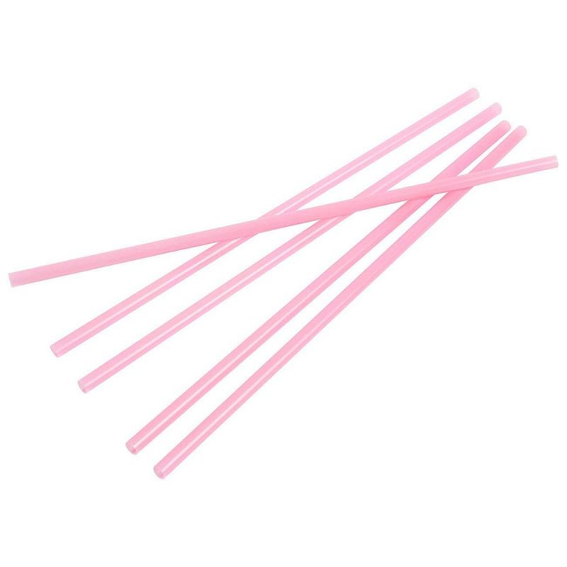 Juvale 300 Pack Plastic Pink Disposable Party Drinking Straws for Baby Showers & Birthdays, Extra Long size, 10 Inches