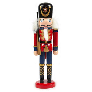Juvale Christmas Nutcracker Doll - Standing Wooden Christmas Decoration, Festive Ornament for Interior Display, Red - 2.6 x 9 x 1.5 Inches