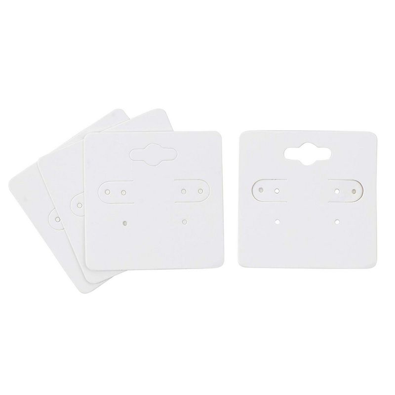 Earring Cards - 200-Pack Hanging Earring Card Holder, Paper Jewelry Display Cards for Earrings, Ear Studs, White, 2 x 2 Inches