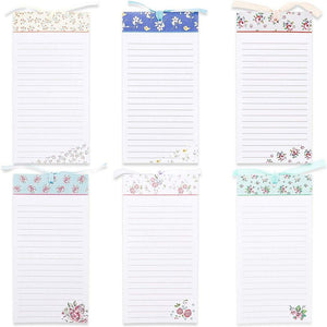 To-Do-List Notepad – 6-Pack Magnetic Notepads, Fridge Grocery List Magnet Memo Pad for Shopping, To Do List, Reminders, House Chores, Assorted Flower Designs, 60 Sheets Per Pad, 4 x 8 Inches