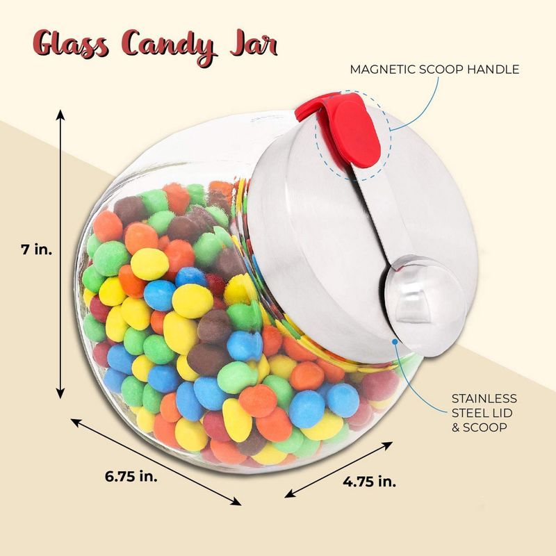 Glass Cookie Candy Penny Jar with Metal Lids Candy Jar Containers