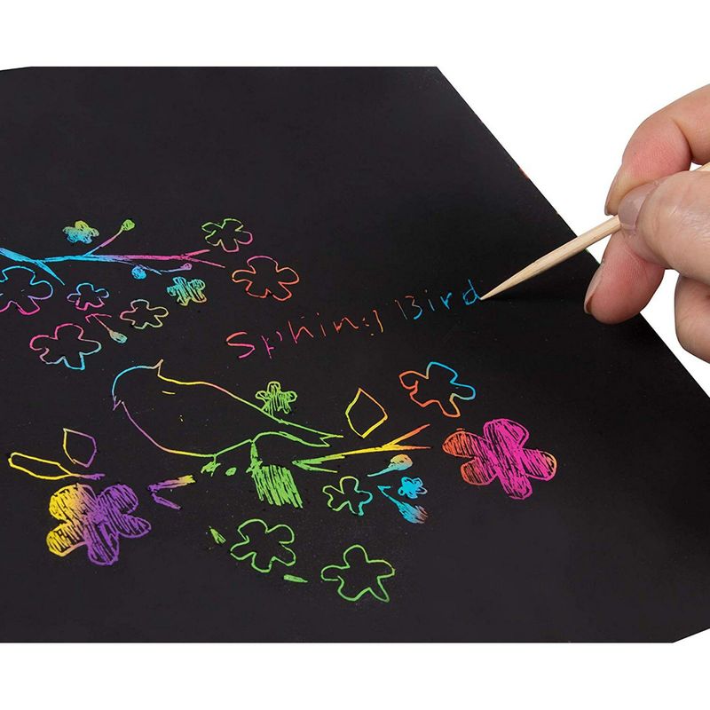 Rainbow Scratch Notebook Drawing Paper - Black Scratch off Art