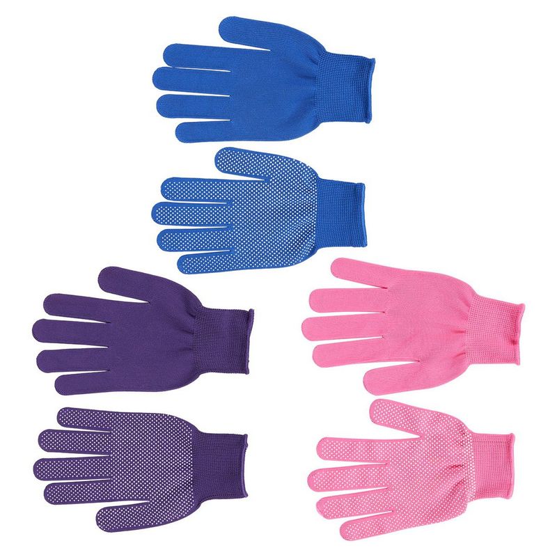 Women's Polyester Work Gloves, Garden Gloves (3 Colors, 6 Pairs)