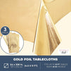 Gold Foil Tablecloth for Party (54 x 108 in, 3 Pack)