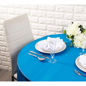Round Plastic Party Tablecloth for up to 72-Inch Table (Blue, 84-Inch, 12-Pack)