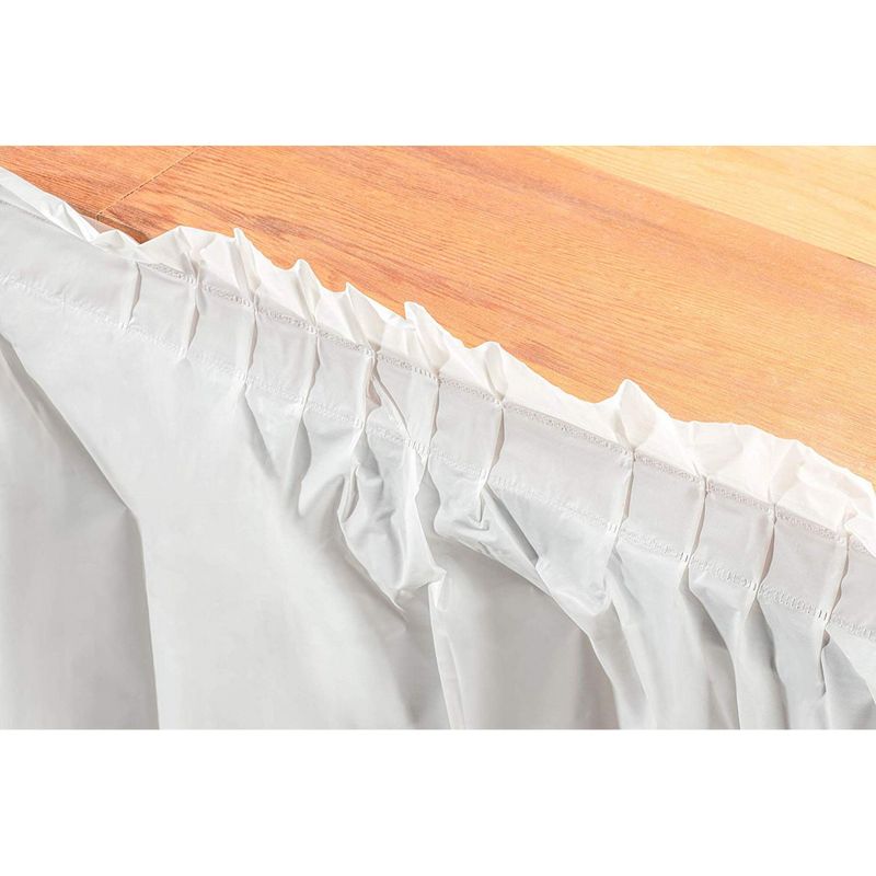 Disposable Table Skirts – 6-Pack Ruffled Plastic Table Skirts – Perfect for Weddings, Engagement Parties, Birthdays, Business Events, Baby Showers, White, Suitable for Tables Up to 8 Feet Long