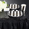 Disposable Table Skirts – 6-Pack Ruffled Plastic Table Skirts – Perfect for Weddings, Engagement Parties, Birthdays, Business Events, Baby Showers, Black, Suitable for Tables Up To 8 Feet Long