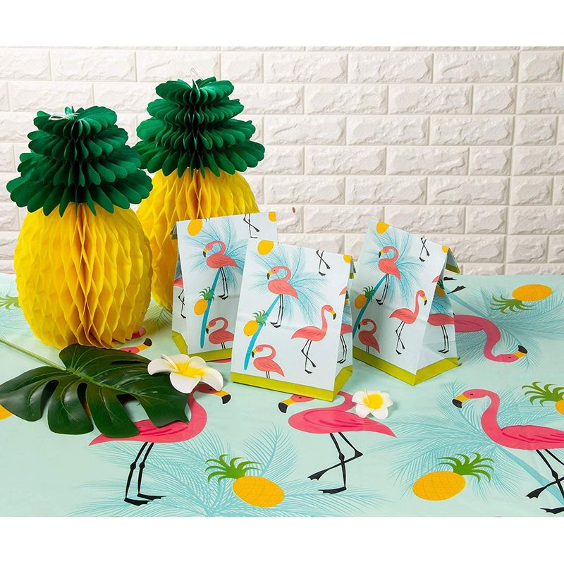 Juvale 3-Pack Flamingo Plastic Tablecloth - Rectangle 54 x 108 Inch Disposable Cover, Fits Up to 8-Foot Long Tables, Tropical Summer, Luau Themed Party Supplies, 4.5 x 9 Feet