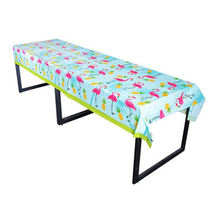 Juvale 3-Pack Flamingo Plastic Tablecloth - Rectangle 54 x 108 Inch Disposable Cover, Fits Up to 8-Foot Long Tables, Tropical Summer, Luau Themed Party Supplies, 4.5 x 9 Feet