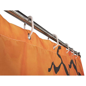 Halloween Shower Curtain with Hooks, Bathroom Decor (Orange, Black, 72 x 72 In)