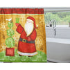 Merry Christmas Shower Curtain Set with 12 Hooks, (70 x 71 Inches)