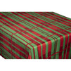 Juvale Christmas Tablecloth - Rectangle Table Cloth, Festive Holiday Party Decoration Supplies, Red and Green Stripes Design Scalloped Table Cover, 84 x 54 Inches