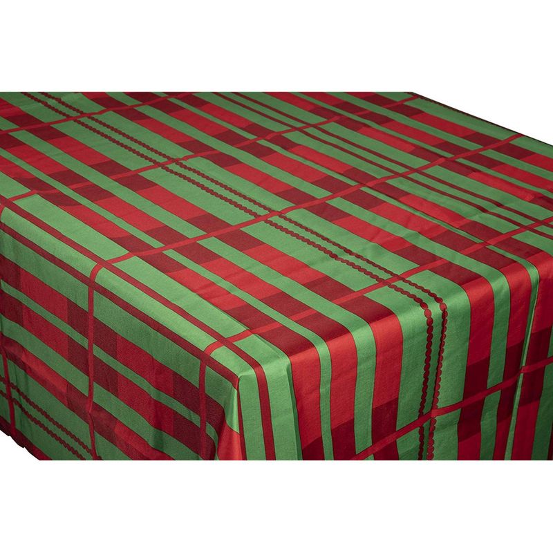 Christmas Tablecloth with Scalloped Edges for Holiday Party (84 x 54 in, 2 Pack)