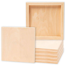Juvale Wood Canvas, Panel Boards for Painting (8 x 8 in, 6-Pack)