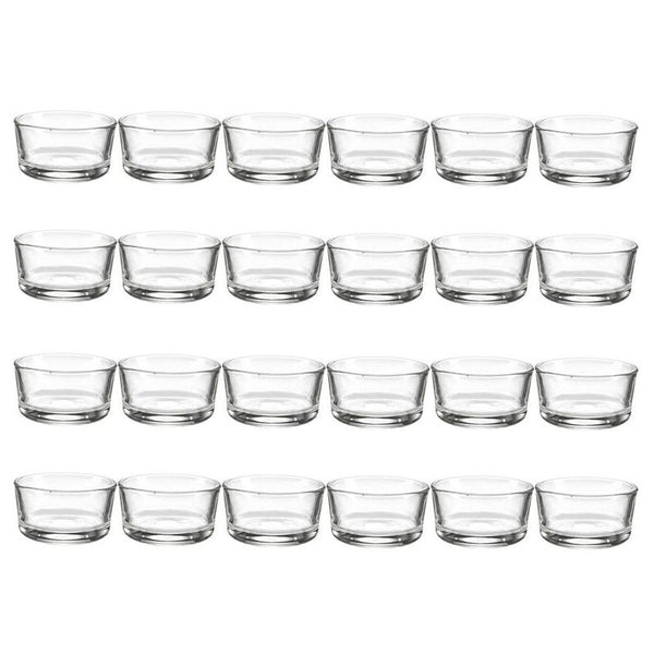 Juvale Clear Glass Tealight Candle Holders (24 Pack) 1 x 2 Inches