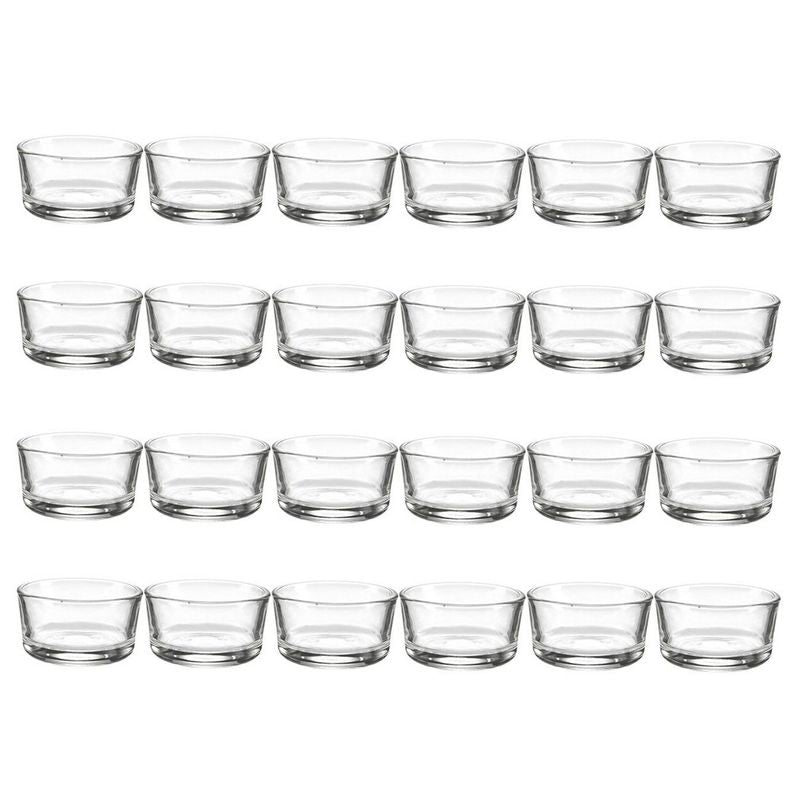 Juvale Clear Glass Tealight Candle Holders (24 Pack) 1 x 2 Inches